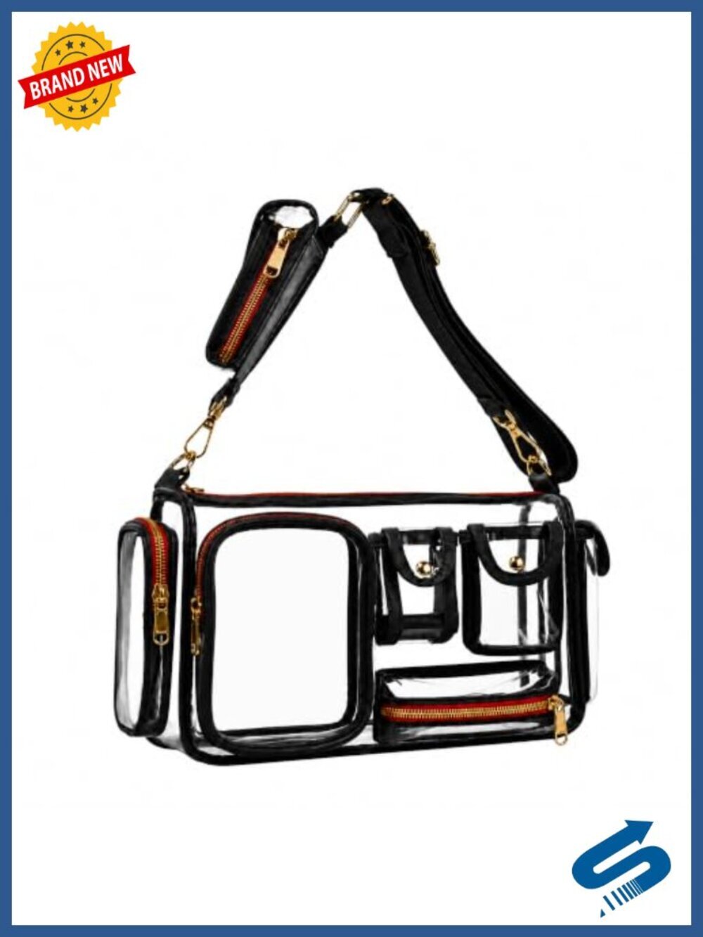 Clear Stadium Approved Crossbody Bag 12x6x12 TPU 8 Pockets